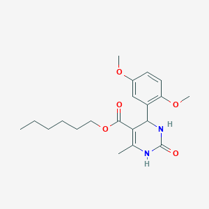 Hexyl 4-(2,5-dimethoxyphenyl)-6-methyl-2-oxo-1,2,3,4-tetrahydropyrimidine-5-carboxylate