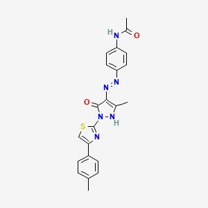 N-{4-[(2Z)-2-{3-methyl-1-[4-(4-methylphenyl)-1,3-thiazol-2-yl]-5-oxo-1,5-dihydro-4H-pyrazol-4-ylidene}hydrazinyl]phenyl}acetamide