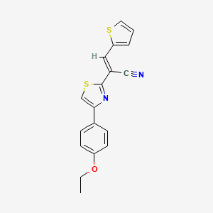 (E)-2-(4-(4-ethoxyphenyl)thiazol-2-yl)-3-(thiophen-2-yl)acrylonitrile