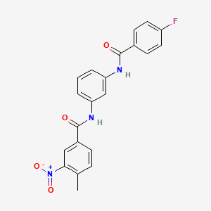 N-(3-{[(4-fluorophenyl)carbonyl]amino}phenyl)-4-methyl-3-nitrobenzamide