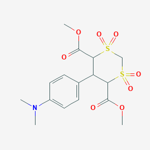 molecular formula C16H21NO8S2 B11705692 Dimethyl 5-[4-(dimethylamino)phenyl]-1,3-dithiane-4,6-dicarboxylate 1,1,3,3-tetraoxide 