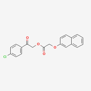 molecular formula C20H15ClO4 B11705716 2-(4-Chlorophenyl)-2-oxoethyl (naphthalen-2-yloxy)acetate 