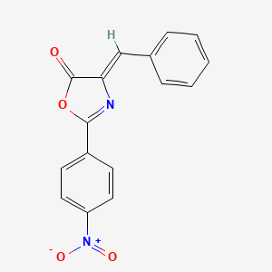 molecular formula C16H10N2O4 B11705727 (4Z)-4-benzylidene-2-(4-nitrophenyl)-1,3-oxazol-5(4H)-one CAS No. 15601-50-0