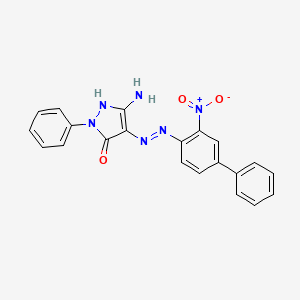 (4E)-5-amino-4-[2-(3-nitrobiphenyl-4-yl)hydrazinylidene]-2-phenyl-2,4-dihydro-3H-pyrazol-3-one