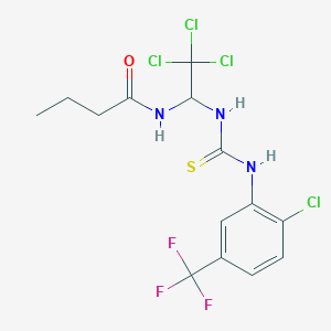 N-[2,2,2-trichloro-1-({[2-chloro-5-(trifluoromethyl)phenyl]carbamothioyl}amino)ethyl]butanamide