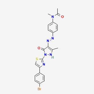 N-{4-[(2E)-2-{1-[4-(4-bromophenyl)-1,3-thiazol-2-yl]-3-methyl-5-oxo-1,5-dihydro-4H-pyrazol-4-ylidene}hydrazinyl]phenyl}-N-methylacetamide