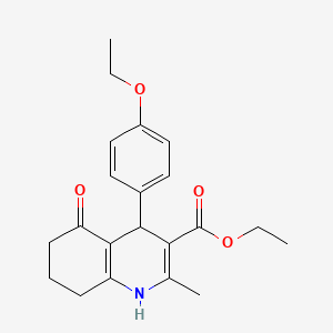 molecular formula C21H25NO4 B11705822 Ethyl 4-(4-ethoxyphenyl)-2-methyl-5-oxo-1,4,5,6,7,8-hexahydroquinoline-3-carboxylate 