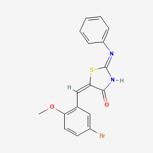 (2E,5E)-5-(5-bromo-2-methoxybenzylidene)-2-(phenylimino)-1,3-thiazolidin-4-one