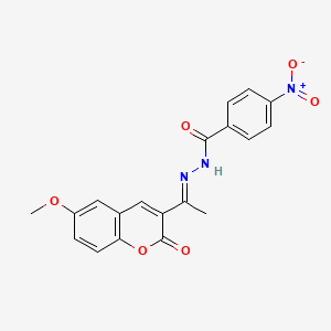 N'-[(1E)-1-(6-methoxy-2-oxo-2H-chromen-3-yl)ethylidene]-4-nitrobenzohydrazide