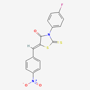 molecular formula C16H9FN2O3S2 B11705875 (5Z)-3-(4-fluorophenyl)-5-(4-nitrobenzylidene)-2-thioxo-1,3-thiazolidin-4-one 