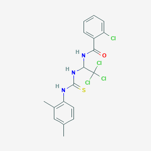 2-chloro-N-(2,2,2-trichloro-1-{[(2,4-dimethylanilino)carbothioyl]amino}ethyl)benzamide