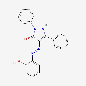 (4E)-4-[2-(2-hydroxyphenyl)hydrazinylidene]-2,5-diphenyl-2,4-dihydro-3H-pyrazol-3-one