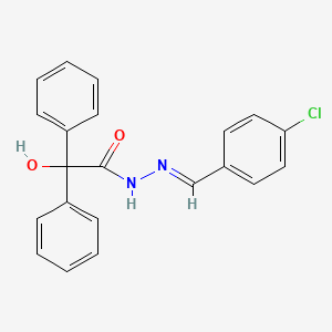 molecular formula C21H17ClN2O2 B11705982 N'-[(E)-(4-chlorophenyl)methylidene]-2-hydroxy-2,2-diphenylacetohydrazide 