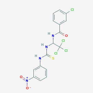 3-chloro-N-(2,2,2-trichloro-1-{[(3-nitrophenyl)carbamothioyl]amino}ethyl)benzamide