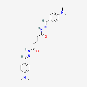 molecular formula C23H30N6O2 B11706004 N'~1~,N'~5~-bis{(E)-[4-(dimethylamino)phenyl]methylidene}pentanedihydrazide 