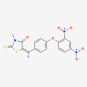 molecular formula C17H11N3O6S2 B11706031 (5E)-5-[4-(2,4-dinitrophenoxy)benzylidene]-3-methyl-2-thioxo-1,3-thiazolidin-4-one 