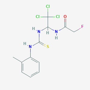 molecular formula C12H13Cl3FN3OS B11706036 2-fluoro-N-{2,2,2-trichloro-1-[(2-toluidinocarbothioyl)amino]ethyl}acetamide 