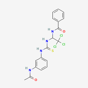 N-[1-({[3-(acetylamino)anilino]carbothioyl}amino)-2,2,2-trichloroethyl]benzamide