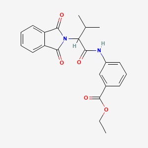 molecular formula C22H22N2O5 B11706098 ethyl 3-[2-(1,3-dioxo-2,3-dihydro-1H-isoindol-2-yl)-3-methylbutanamido]benzoate 