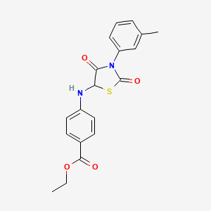 Ethyl 4-{[3-(3-methylphenyl)-2,4-dioxo-1,3-thiazolidin-5-yl]amino}benzoate