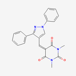 5-[(1,3-diphenyl-1H-pyrazol-4-yl)methylene]-1,3-dimethyl-2,4,6(1H,3H,5H)-pyrimidinetrione