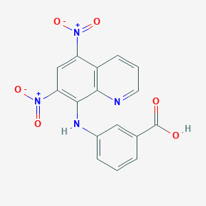 molecular formula C16H10N4O6 B11706154 3-[(5,7-dinitroquinolin-8-yl)amino]benzoic Acid 