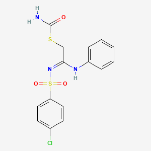 S-[(2Z)-2-{[(4-chlorophenyl)sulfonyl]imino}-2-(phenylamino)ethyl] carbamothioate