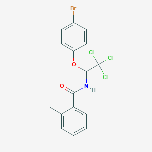 molecular formula C16H13BrCl3NO2 B11706194 N-[1-(4-bromophenoxy)-2,2,2-trichloroethyl]-2-methylbenzamide 