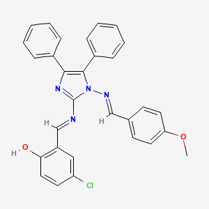 4-chloro-2-{(E)-[(1-{[(E)-(4-methoxyphenyl)methylidene]amino}-4,5-diphenyl-1H-imidazol-2-yl)imino]methyl}phenol