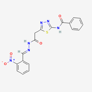 N-(5-{2-[(2E)-2-(2-nitrobenzylidene)hydrazinyl]-2-oxoethyl}-1,3,4-thiadiazol-2-yl)benzamide