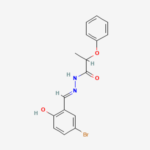 molecular formula C16H15BrN2O3 B11706249 N'-[(E)-(5-bromo-2-hydroxyphenyl)methylidene]-2-phenoxypropanehydrazide 