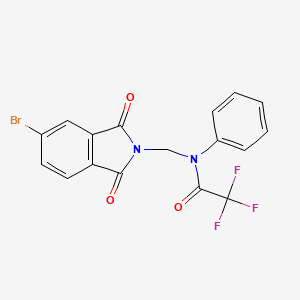 molecular formula C17H10BrF3N2O3 B11706251 N-[(5-bromo-1,3-dioxo-1,3-dihydro-2H-isoindol-2-yl)methyl]-2,2,2-trifluoro-N-phenylacetamide 