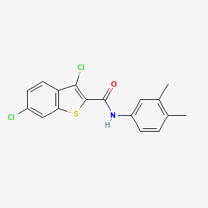 molecular formula C17H13Cl2NOS B11706270 3,6-dichloro-N-(3,4-dimethylphenyl)-1-benzothiophene-2-carboxamide 