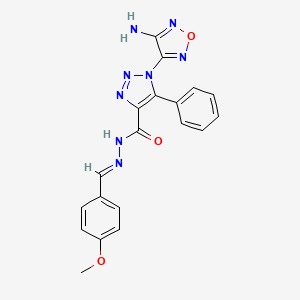 1-(4-amino-1,2,5-oxadiazol-3-yl)-N'-[(E)-(4-methoxyphenyl)methylidene]-5-phenyl-1H-1,2,3-triazole-4-carbohydrazide