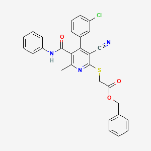 Benzyl {[4-(3-chlorophenyl)-3-cyano-6-methyl-5-(phenylcarbamoyl)pyridin-2-yl]sulfanyl}acetate