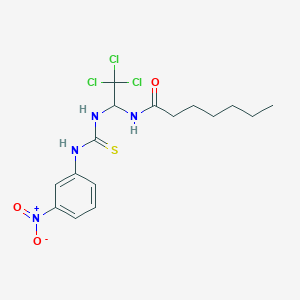 N-(2,2,2-trichloro-1-{[(3-nitrophenyl)carbamothioyl]amino}ethyl)heptanamide