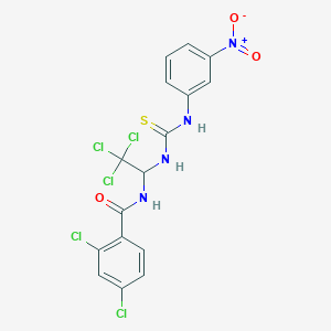 2,4-dichloro-N-(2,2,2-trichloro-1-{[(3-nitroanilino)carbothioyl]amino}ethyl)benzamide