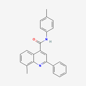 molecular formula C24H20N2O B11706412 8-methyl-N-(4-methylphenyl)-2-phenylquinoline-4-carboxamide 