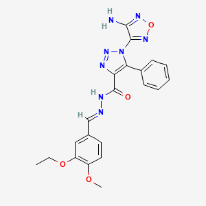 1-(4-amino-1,2,5-oxadiazol-3-yl)-N'-[(E)-(3-ethoxy-4-methoxyphenyl)methylidene]-5-phenyl-1H-1,2,3-triazole-4-carbohydrazide