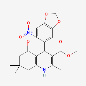 Methyl 2,7,7-trimethyl-4-(6-nitro-1,3-benzodioxol-5-yl)-5-oxo-1,4,5,6,7,8-hexahydroquinoline-3-carboxylate