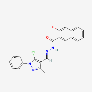 N'-[(E)-(5-chloro-3-methyl-1-phenyl-1H-pyrazol-4-yl)methylidene]-3-methoxynaphthalene-2-carbohydrazide