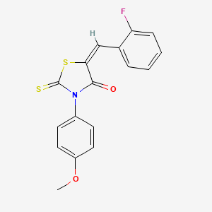 molecular formula C17H12FNO2S2 B11706501 (5E)-5-[(2-fluorophenyl)methylidene]-3-(4-methoxyphenyl)-2-sulfanylidene-1,3-thiazolidin-4-one 