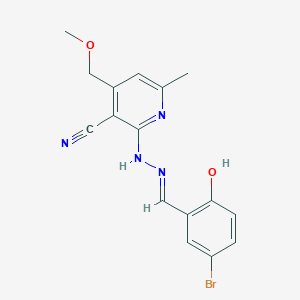 2-[(2E)-2-(5-bromo-2-hydroxybenzylidene)hydrazinyl]-4-(methoxymethyl)-6-methylpyridine-3-carbonitrile