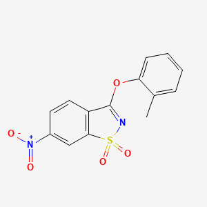 3-(2-Methylphenoxy)-6-nitro-1,2-benzothiazole 1,1-dioxide