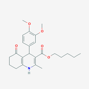 Pentyl 4-(3,4-dimethoxyphenyl)-2-methyl-5-oxo-1,4,5,6,7,8-hexahydroquinoline-3-carboxylate