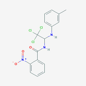 molecular formula C16H14Cl3N3O3 B11706571 2-Nitro-N-(2,2,2-trichloro-1-m-tolylamino-ethyl)-benzamide 