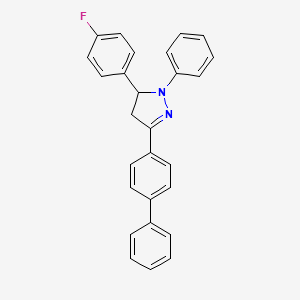 molecular formula C27H21FN2 B11706583 3-(biphenyl-4-yl)-5-(4-fluorophenyl)-1-phenyl-4,5-dihydro-1H-pyrazole 