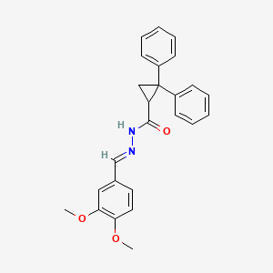 molecular formula C25H24N2O3 B11706611 2,2-Diphenyl-N'-veratrylidene-1-cyclopropanecarbohydrazide 