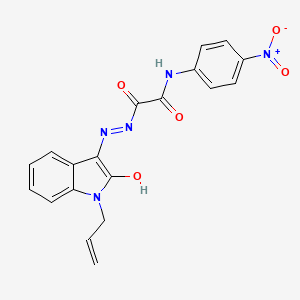 2(N'-(1-Allyl-2-oxo-2H-indol-3-ylidene)-hydrazino)-N-(4-nitro-PH)2-oxo-acetamide