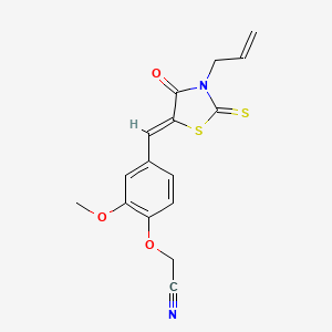 (2-methoxy-4-{(Z)-[4-oxo-3-(prop-2-en-1-yl)-2-thioxo-1,3-thiazolidin-5-ylidene]methyl}phenoxy)acetonitrile